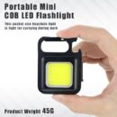 Rechargeable Keychain Mini cob LED Flashlight (color black)