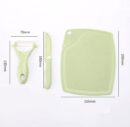 3 in 1 Ceramic Fruit Knife + Peeler + Chopping Board Set and Vagitable cutting set  (multi color)