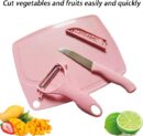 3 in 1 Ceramic Fruit Knife + Peeler + Chopping Board Set and Vagitable cutting set  (multi color)