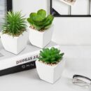 Mini plant Artificial Flowers Decoration | Artificial Plants Ball for Home (1 pc Square shape)