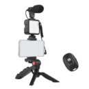 Vlogging Video Making Kit With Light, Table Tripod Stand, Microphone, Phone Holder, Bluetooth RemoteSmart Phone Vloging Kot