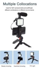 Vlogging Video Making Kit With Light, Table Tripod Stand, Microphone, Phone Holder, Bluetooth RemoteSmart Phone Vloging Kot