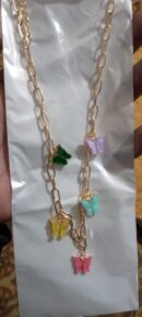 Elegant Multi Color Butterfly Chain Material Alloy /Beautiful Chain Necklace with Butterfly charms (Random Colors)