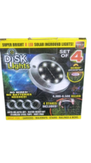 Disk Lights 8 LED Version Solar Powered Auto on off Outdoor Lighting