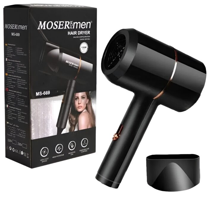 Mosermen 1200W Hair Dryer | Fast Drying, Stylish Design For Men And Women Hot And Cold MS-669