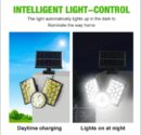 LED Solar Wall Lamp 3-headed Split Outdoor Garden Courtyard Lamp with Solar Plate Human Body Induction Night Light garage lighting street lamp