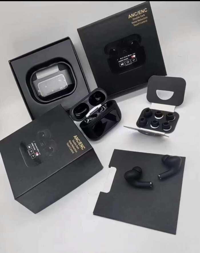 A9 Pro ANC/ENC Wireless Earbuds | Touch Screen Control | Double Dark Noise Reduction (black)