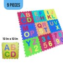 9mm Puzzle 9 PCS ABC-123 | Interlocking  Play Tile | Alphabets Foam Puzzle Mat for Childrens (Random color)