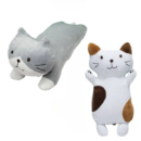 Long Cat Plush Pillow kitten gray White brown lovely cartoon  | FukuFukuNyanko Plush Cat Cushion - 50cm (Random color)