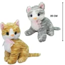 Smilling Small Kitten Plush / Stuff Toy Doll | Stuffed Cats for Kids Girls Boys Gift for Valentines Birthday - 35 cm (Random color)