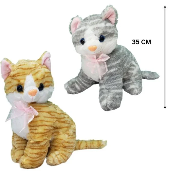 Smilling Small Kitten Plush / Stuff Toy Doll | Stuffed Cats for Kids Girls Boys Gift for Valentines Birthday - 35 cm (Random color) - Image 2