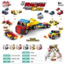 6 in 1 Transport truck Building Blocks Toy For Kids Racing Car Blocks Set(random color)