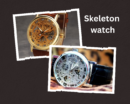 Skeleton watch  Stylish Watch leather strap