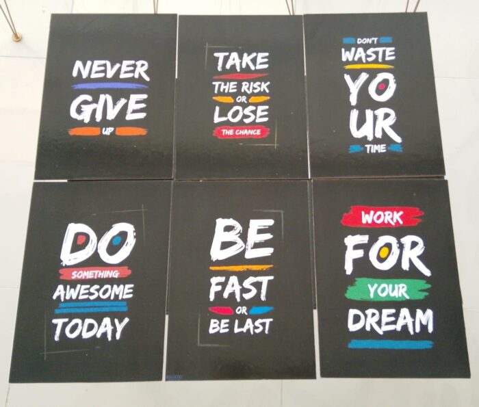 Pack of 6 Motivational sticky wooden frames for wall decore / sticky phototiles - Image 2